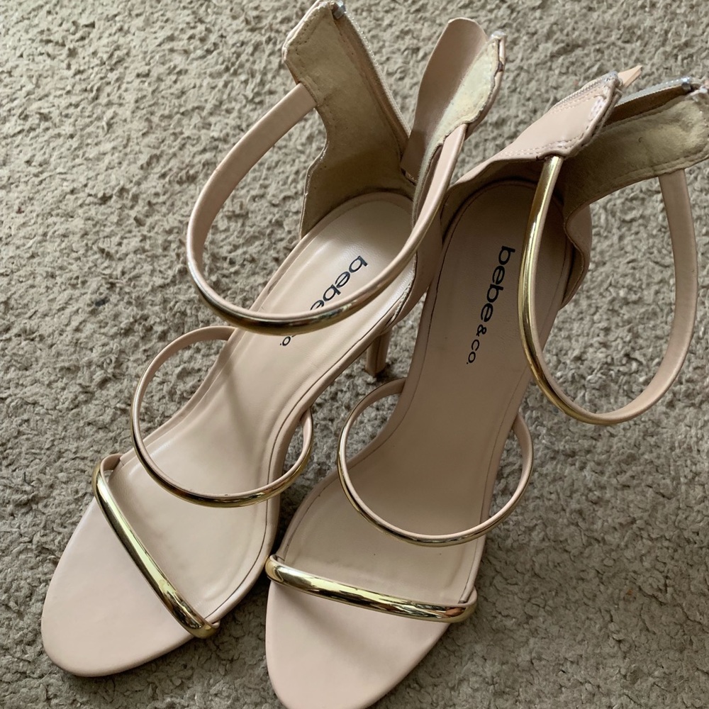 bebe & co. Gold Strappy Heels - Picture 6 of 8